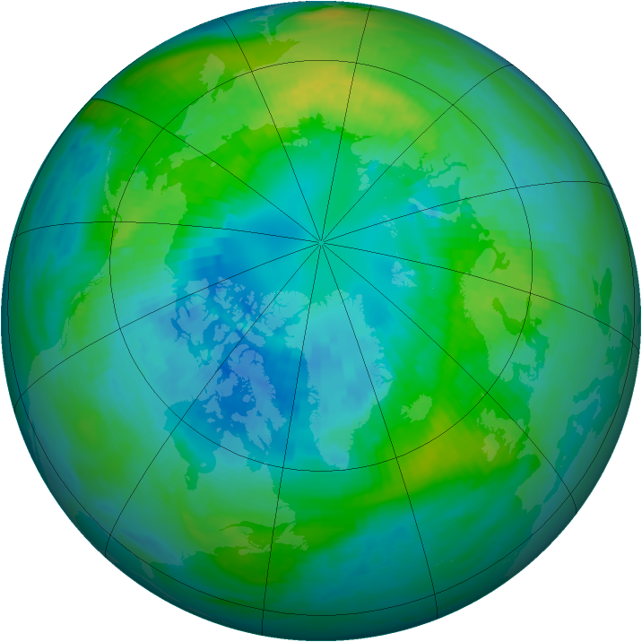 Arctic ozone map for 09 October 1981